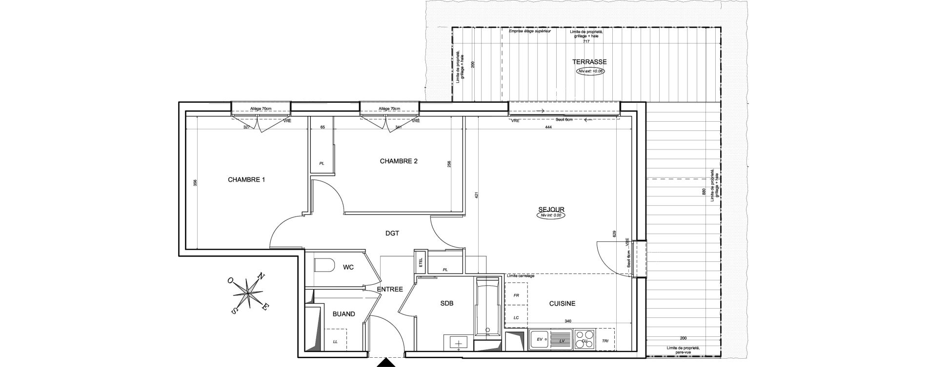 Appartement T3 de 62,90 m2 &agrave; Toulouse Guillaumet