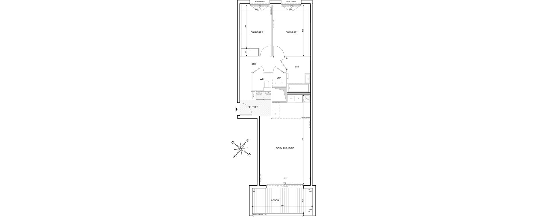 Appartement T3 de 67,10 m2 &agrave; Toulouse Guillaumet