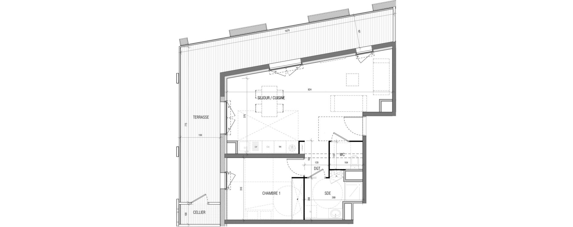 Appartement T2 de 52,70 m2 &agrave; Toulouse Cartoucherie