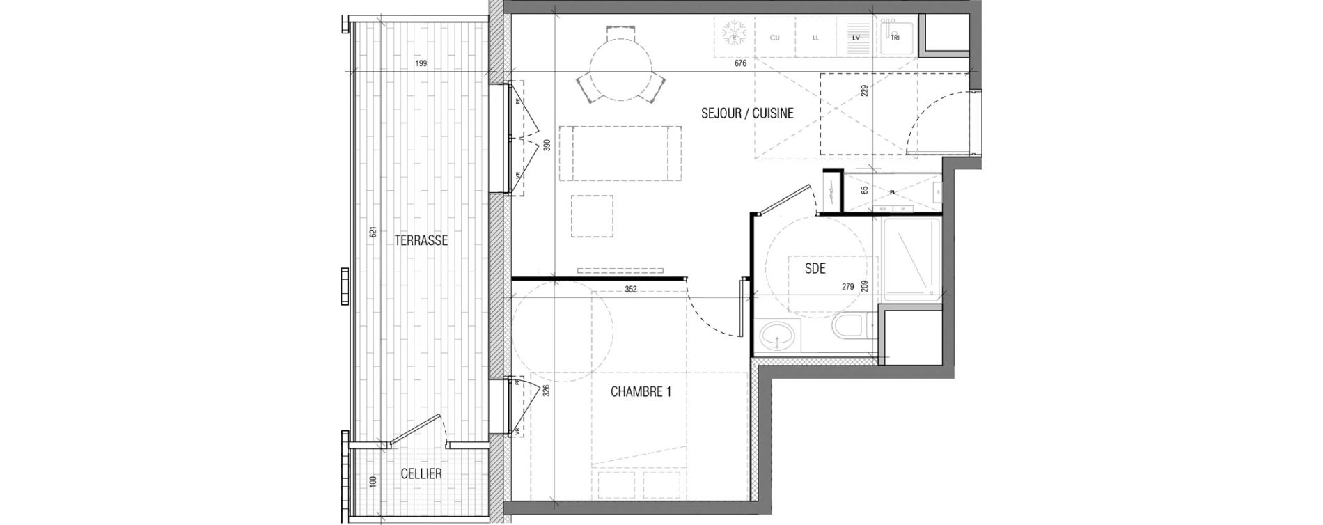 Appartement T2 de 38,70 m2 &agrave; Toulouse Cartoucherie