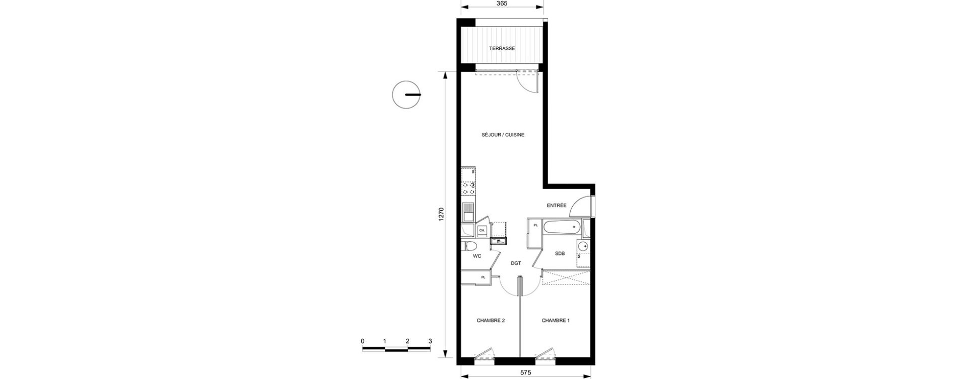 Appartement T3 de 60,00 m2 &agrave; Toulouse Croix daurade