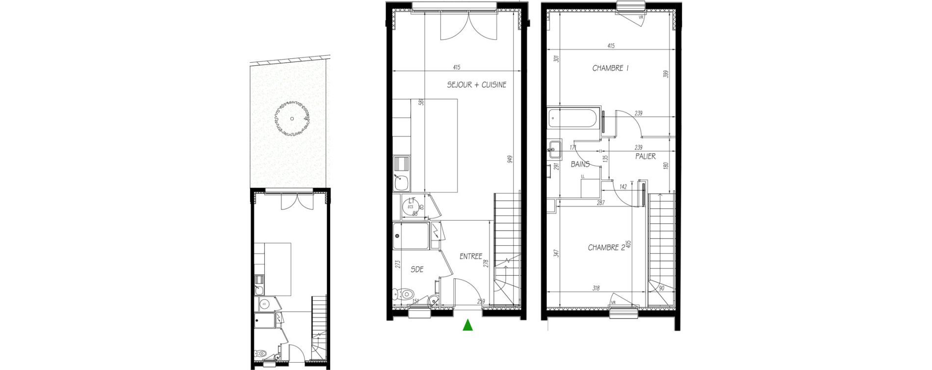 Maison T3 de 71,09 m2 &agrave; Toulouse Grand selve