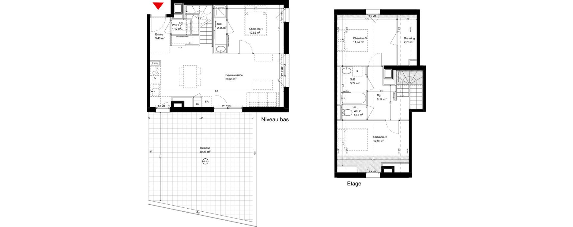 Appartement T4 de 85,34 m2 &agrave; Toulouse Mirail-universit&eacute; - reynerie - bellefontaine