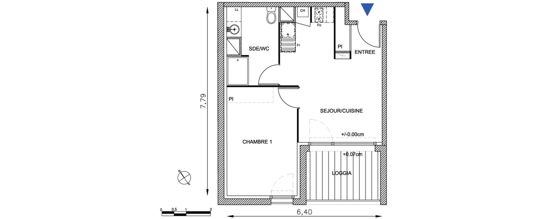 Appartement T2 de 39,35 m2 &agrave; Toulouse Guilhermy
