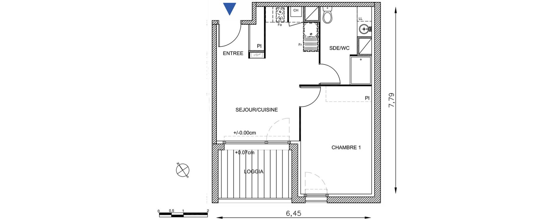 Appartement T2 de 39,65 m2 &agrave; Toulouse Guilhermy