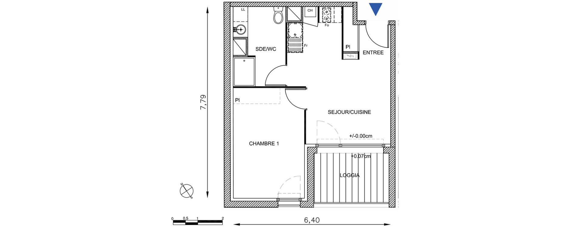 Appartement T2 de 39,35 m2 &agrave; Toulouse Guilhermy
