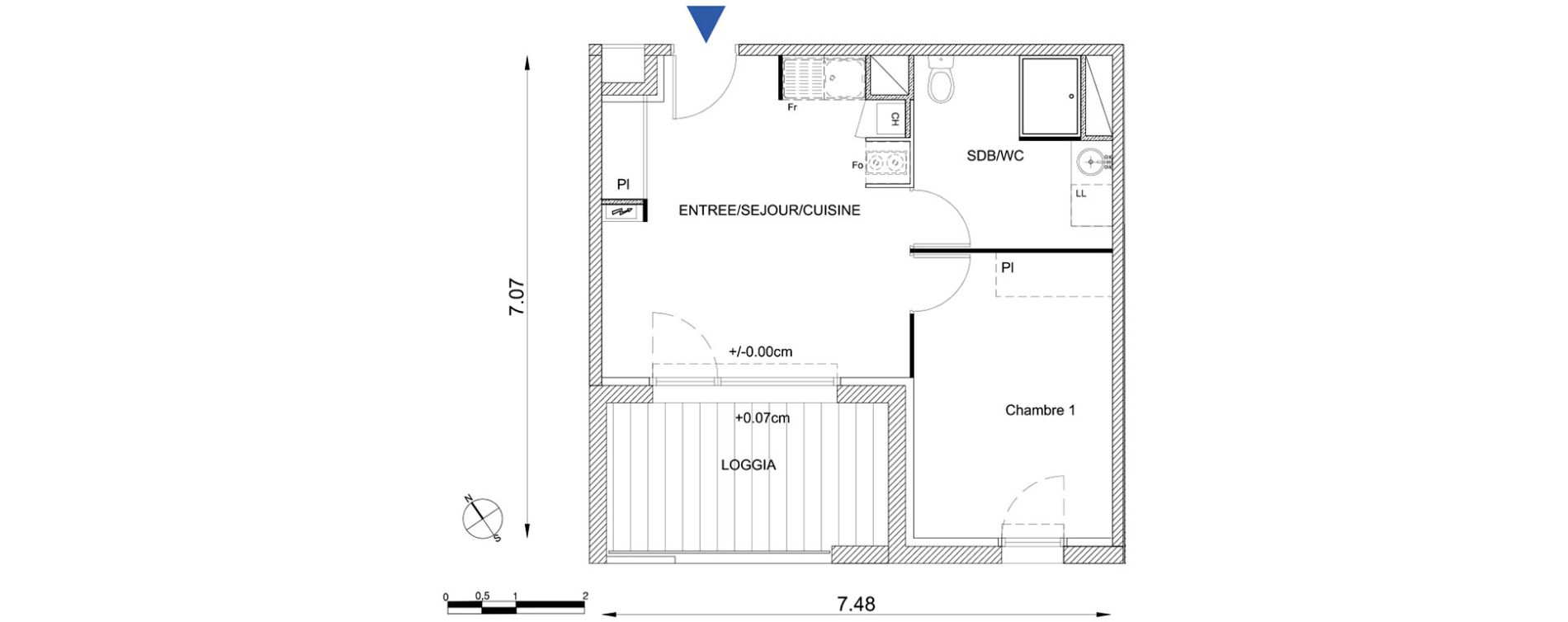 Appartement T2 de 39,85 m2 &agrave; Toulouse Guilhermy