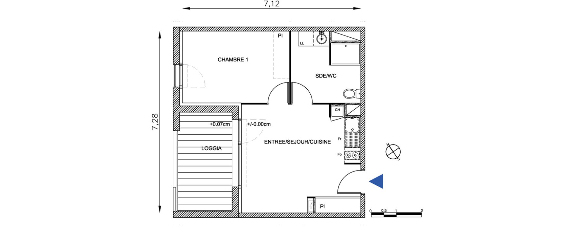 Appartement T2 de 39,85 m2 &agrave; Toulouse Guilhermy