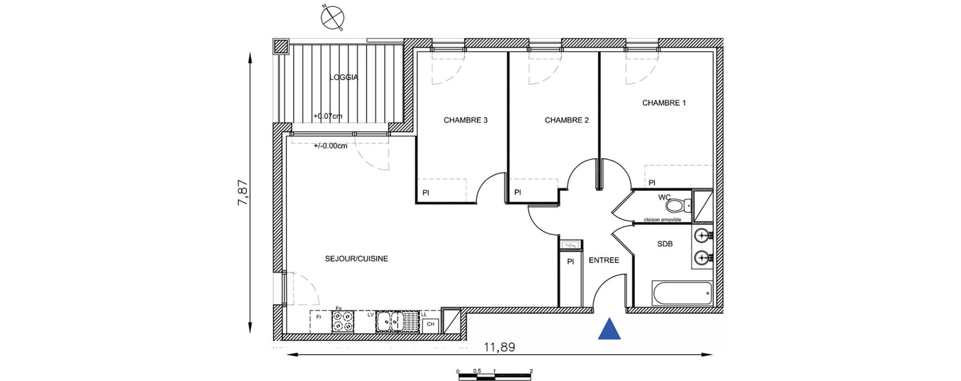 Appartement T4 de 77,35 m2 &agrave; Toulouse Guilhermy