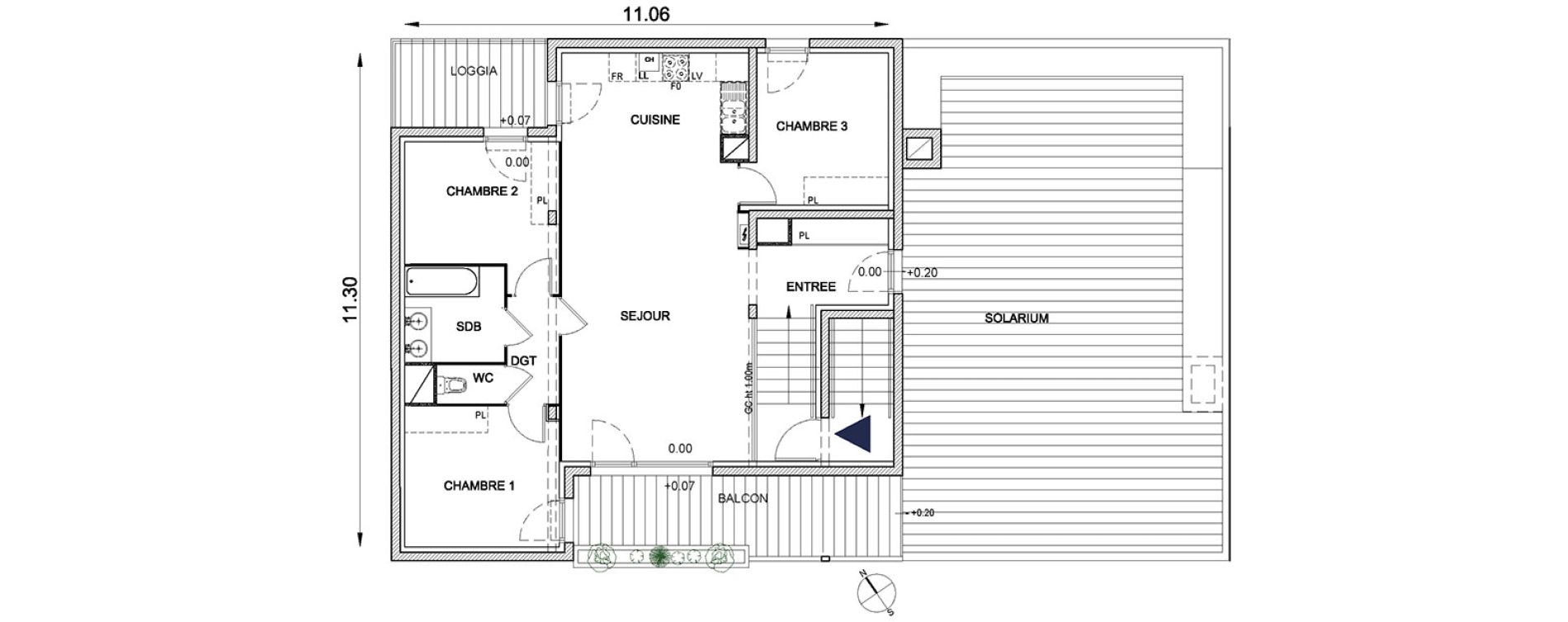 Appartement T4 de 89,39 m2 &agrave; Toulouse Guilhermy