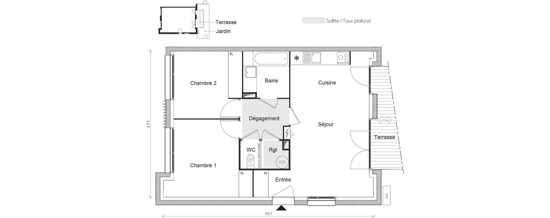 Appartement T3 de 63,25 m2 &agrave; Toulouse Saint-martin-du-touch