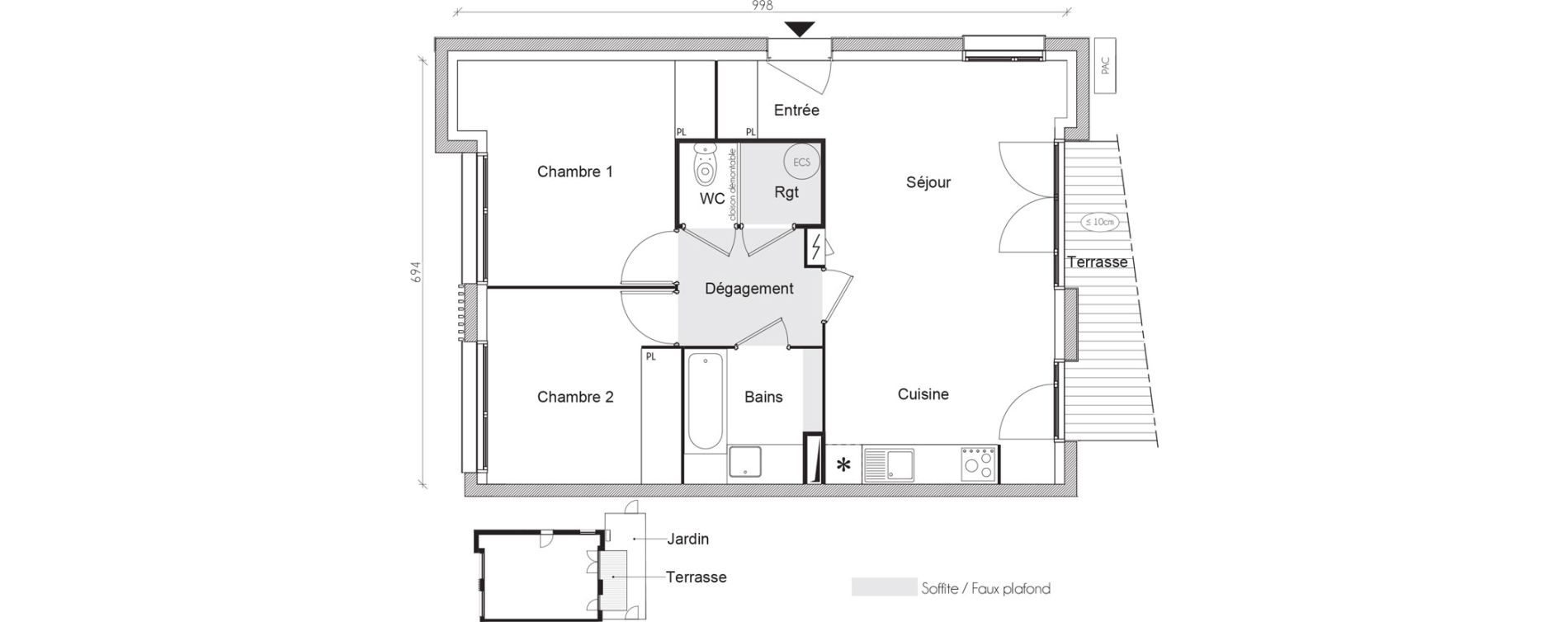 Appartement T3 de 63,37 m2 &agrave; Toulouse Saint-martin-du-touch