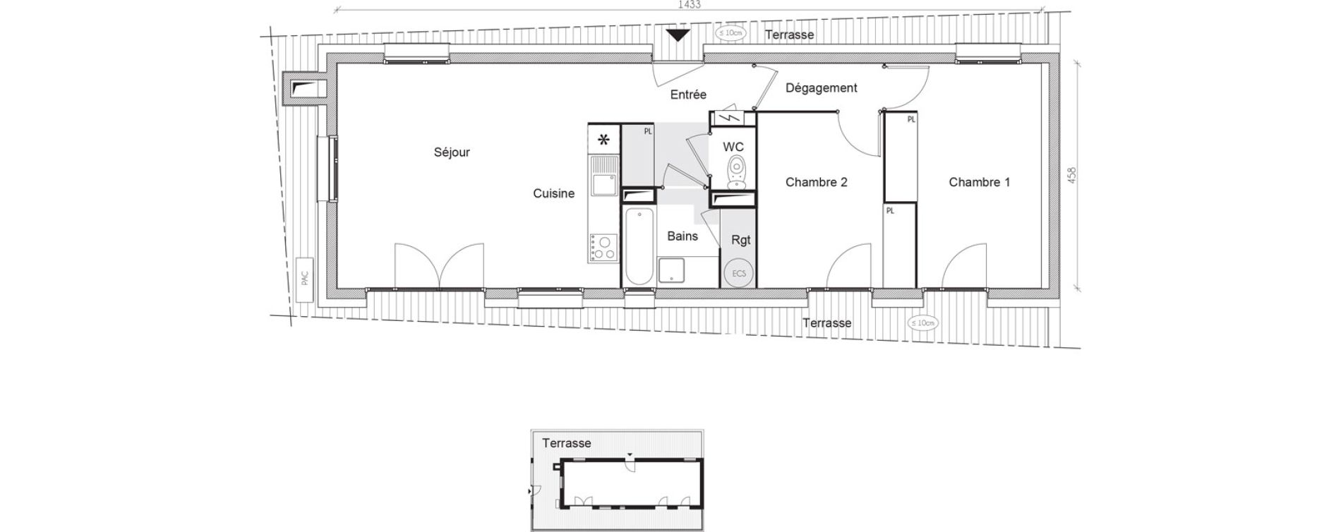 Appartement T3 de 63,68 m2 &agrave; Toulouse Saint-martin-du-touch