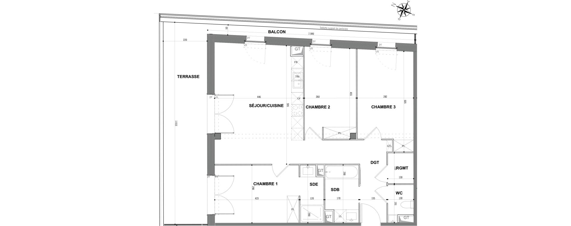 Appartement T4 de 84,70 m2 &agrave; Toulouse Saint-martin-du-touch