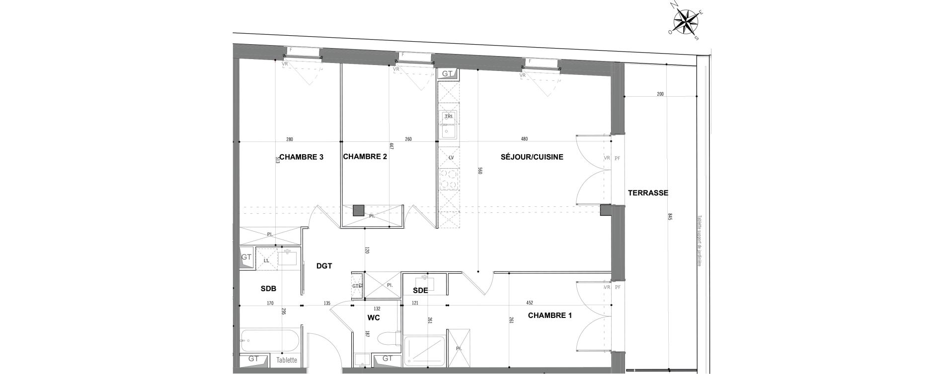 Appartement T4 de 82,70 m2 &agrave; Toulouse Saint-martin-du-touch