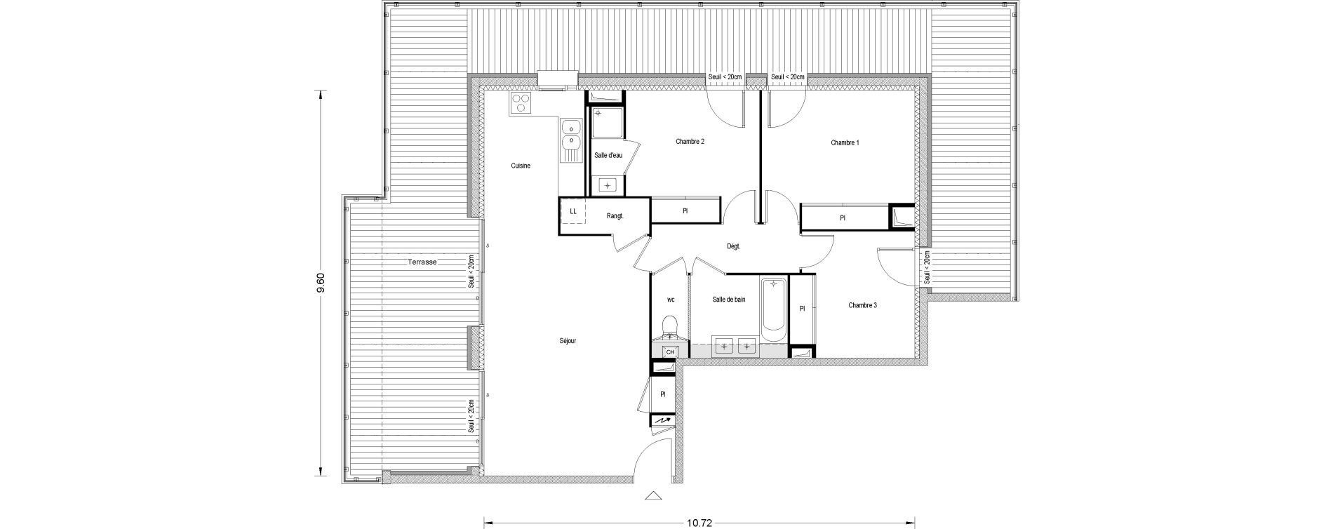 Appartement T4 de 81,40 m2 &agrave; Toulouse Pouvourville