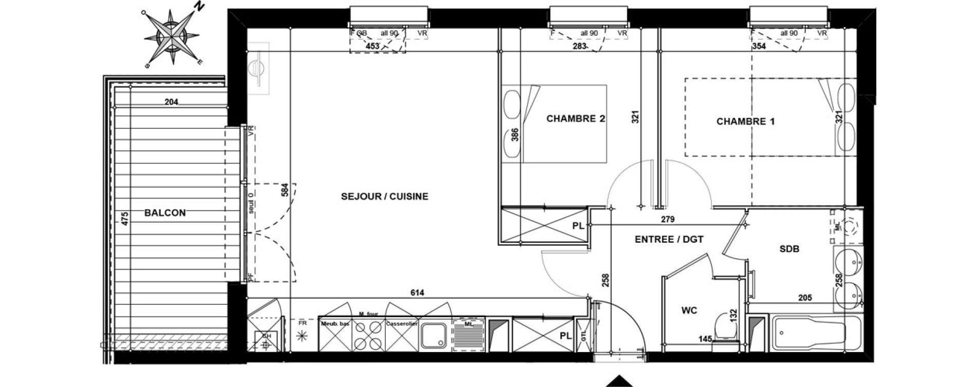 Appartement T3 de 62,70 m2 &agrave; Toulouse Nicol
