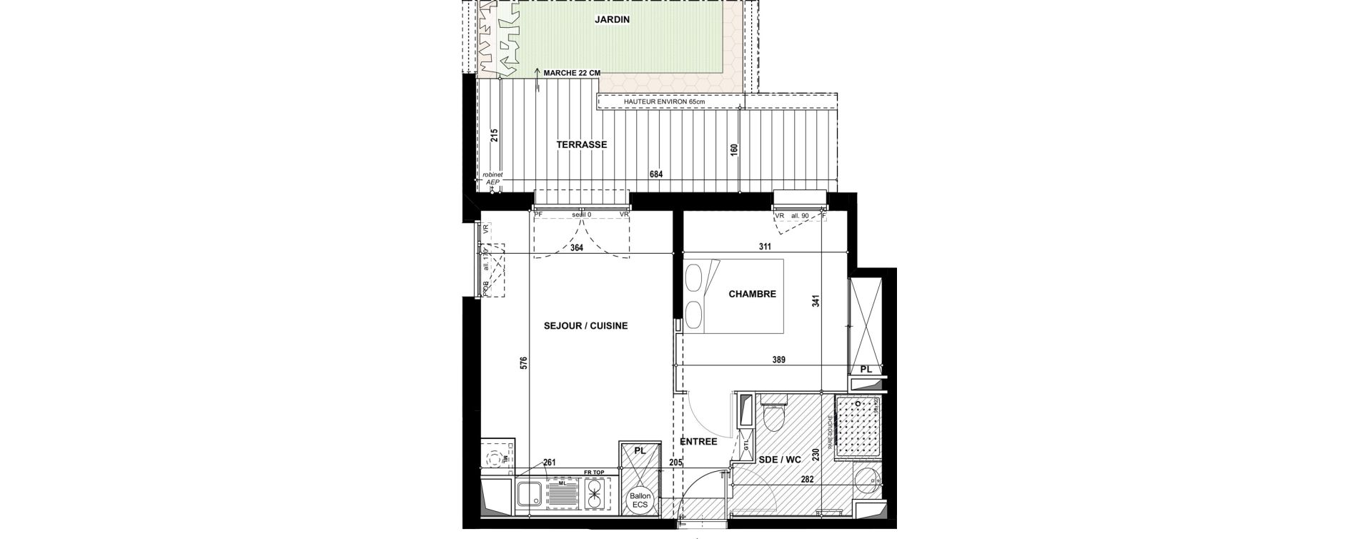 Appartement T2 de 40,60 m2 &agrave; Toulouse Nicol