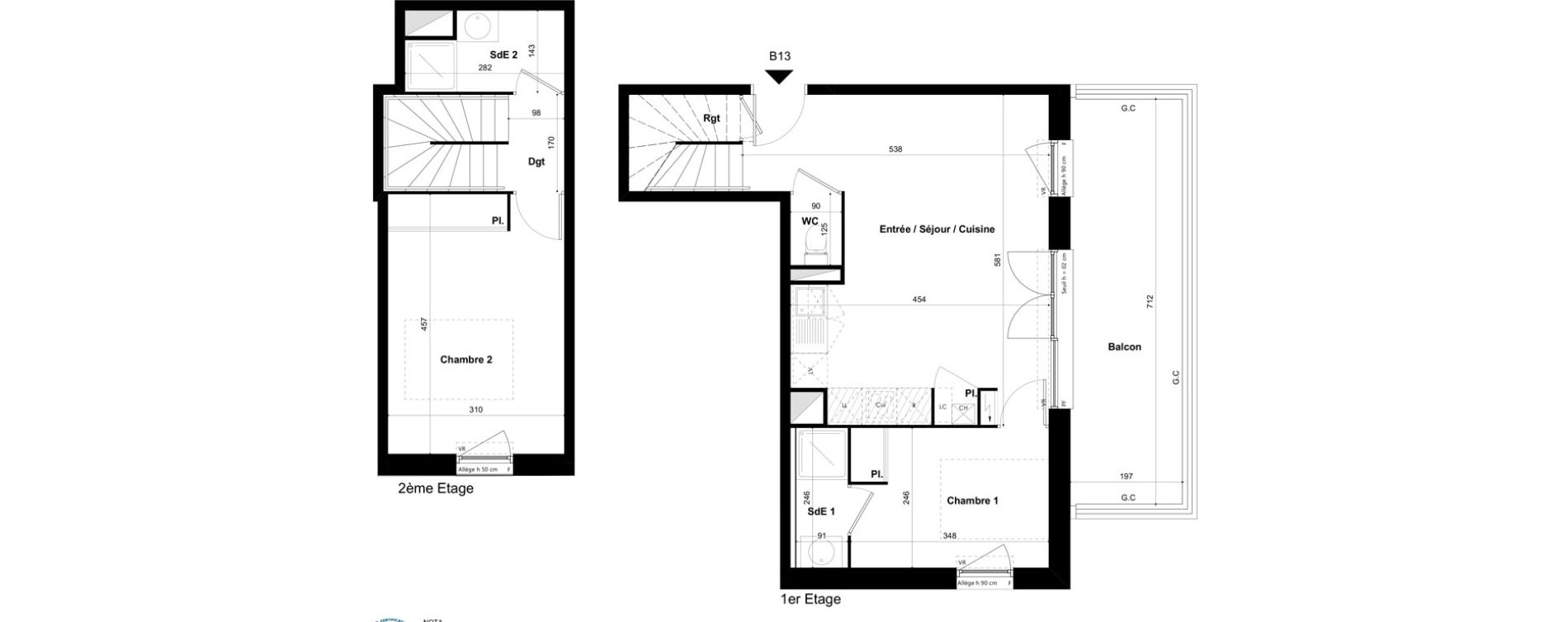 Appartement T3 de 57,80 m2 &agrave; Toulouse Lardenne