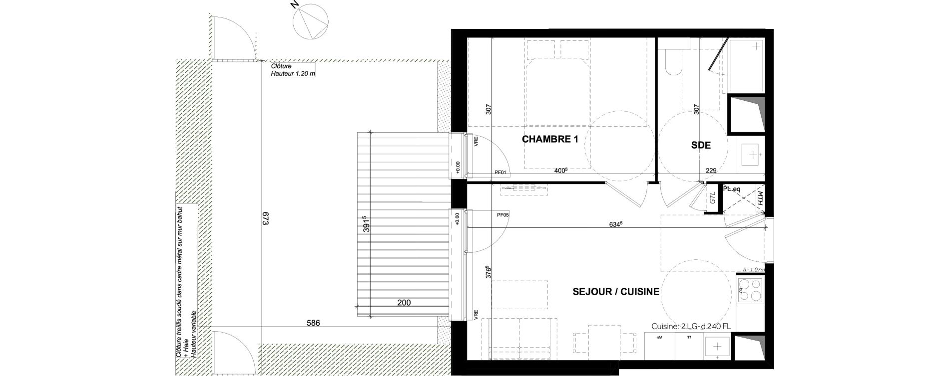 Appartement T2 de 41,63 m2 &agrave; Toulouse Montaudran