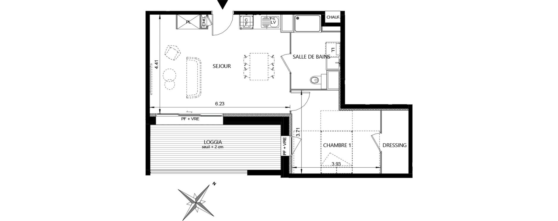 Appartement T2 de 49,20 m2 &agrave; Toulouse Guillaumet