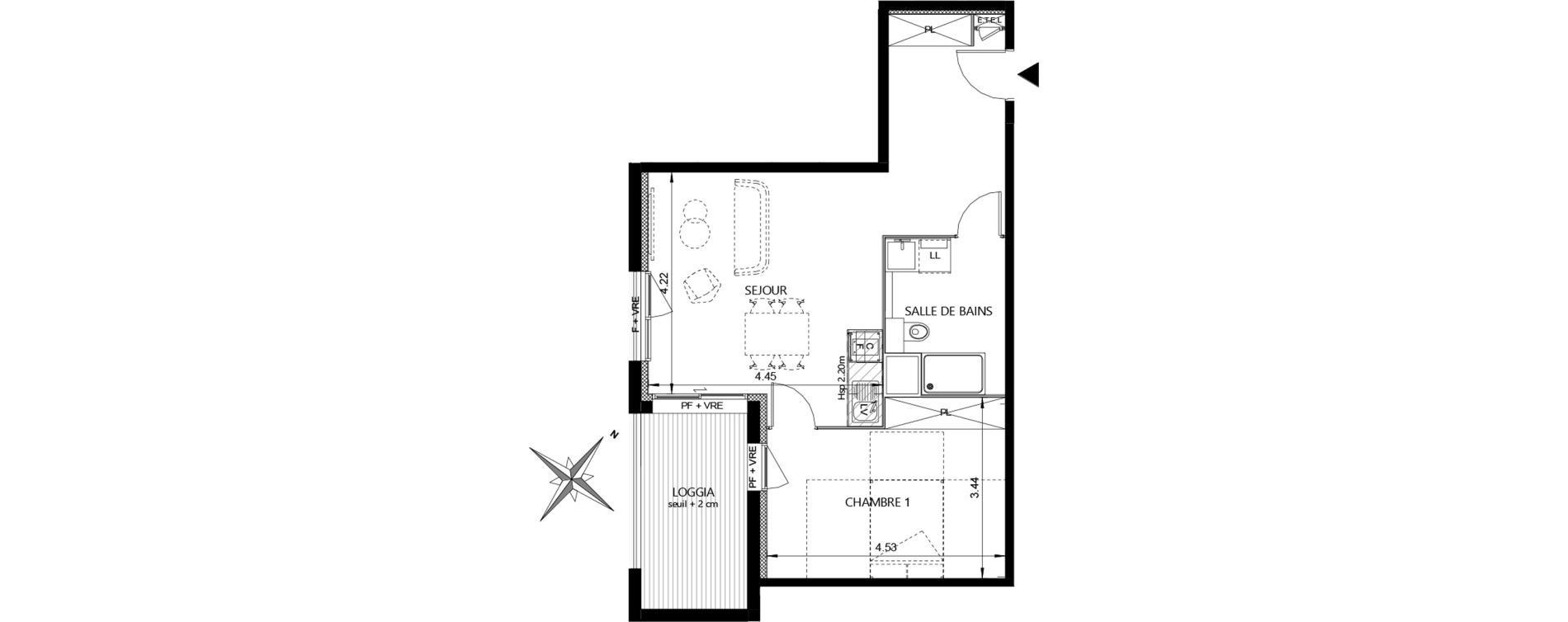 Appartement T2 de 50,00 m2 &agrave; Toulouse Guillaumet