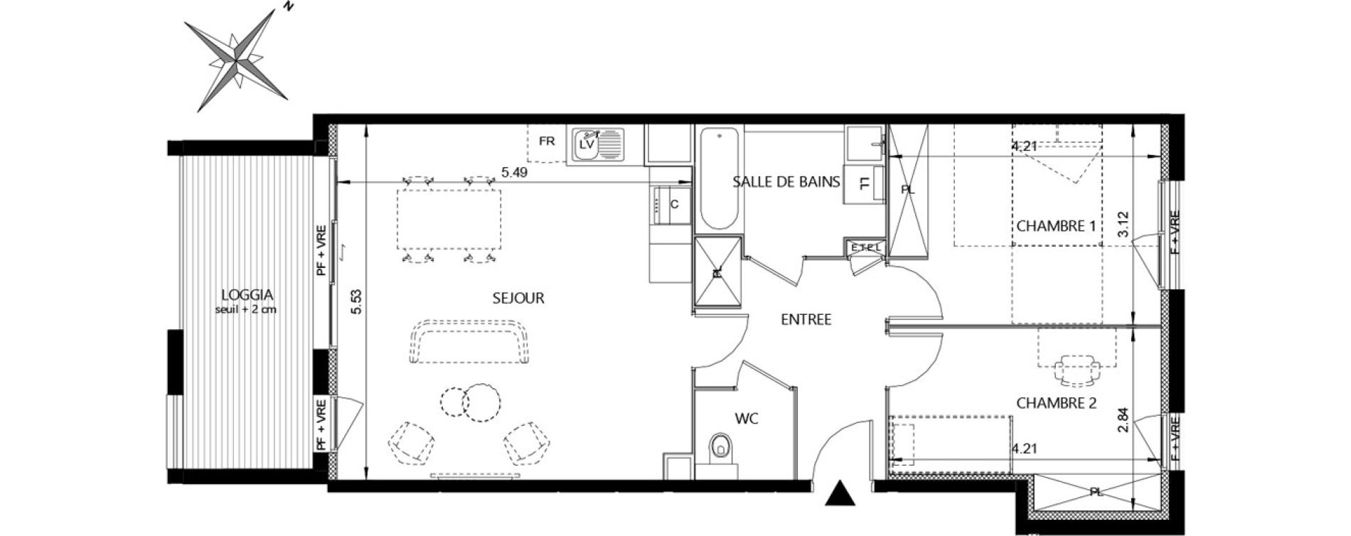 Appartement T3 de 69,20 m2 &agrave; Toulouse Guillaumet