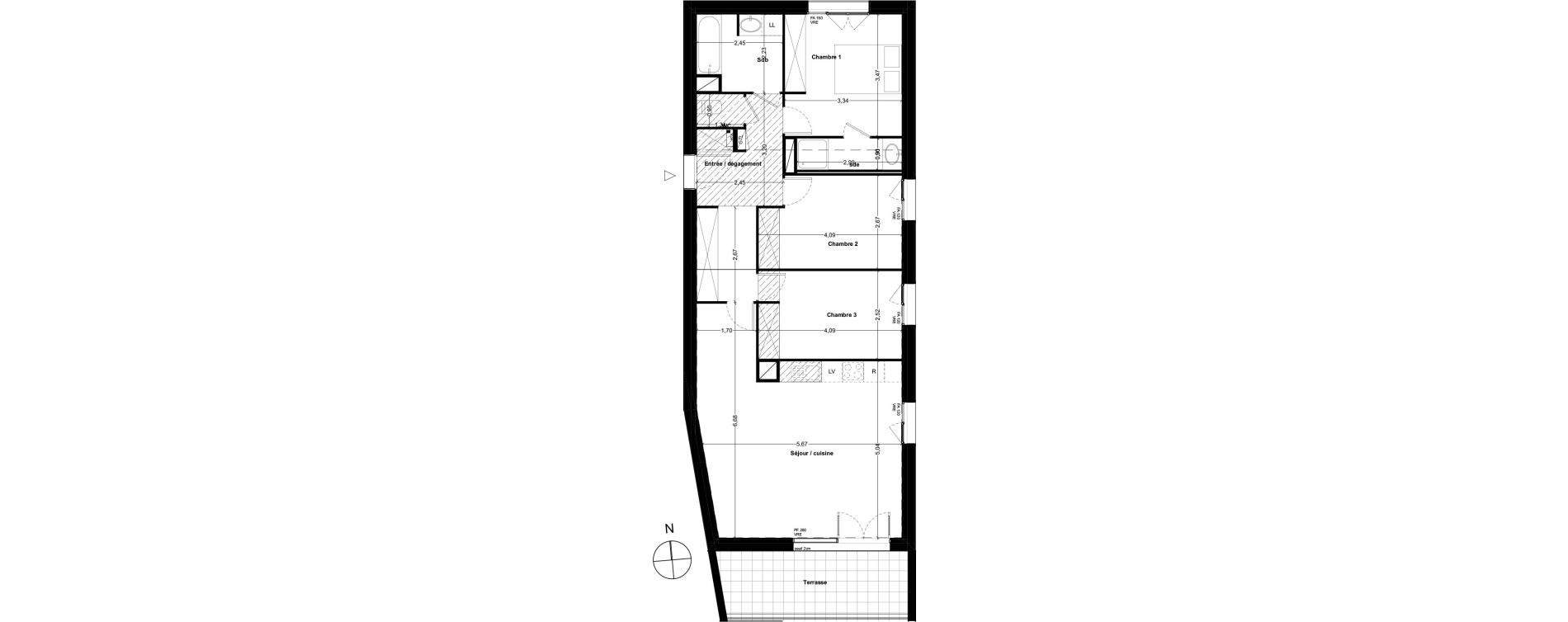 Appartement T4 de 82,51 m2 &agrave; Toulouse Cartoucherie