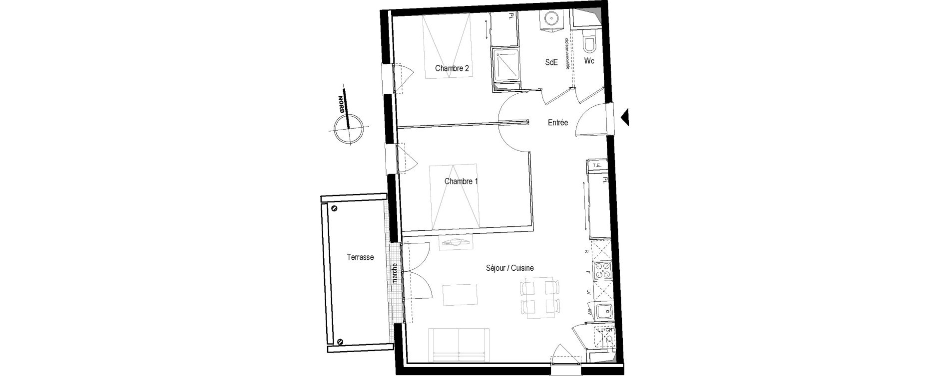 Appartement T3 de 61,85 m2 &agrave; Toulouse Croix daurade