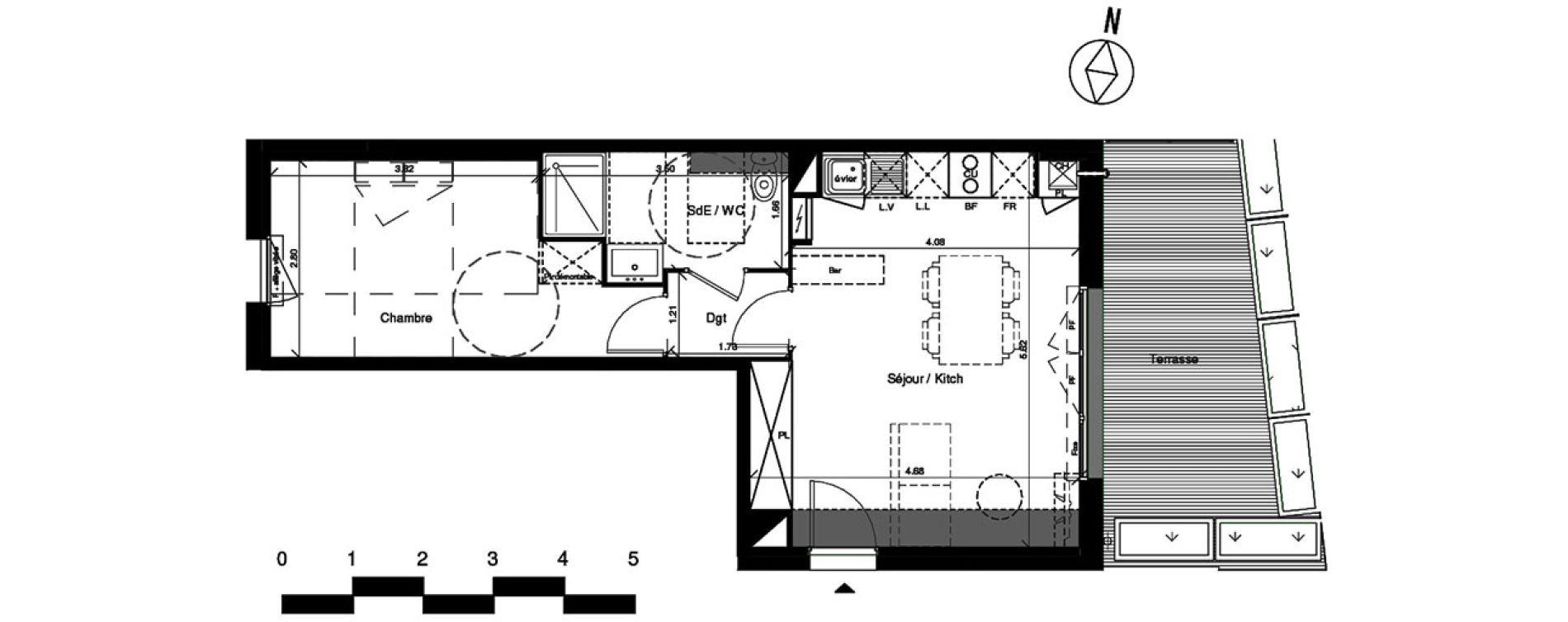 Appartement T2 de 44,50 m2 &agrave; Toulouse Croix benite