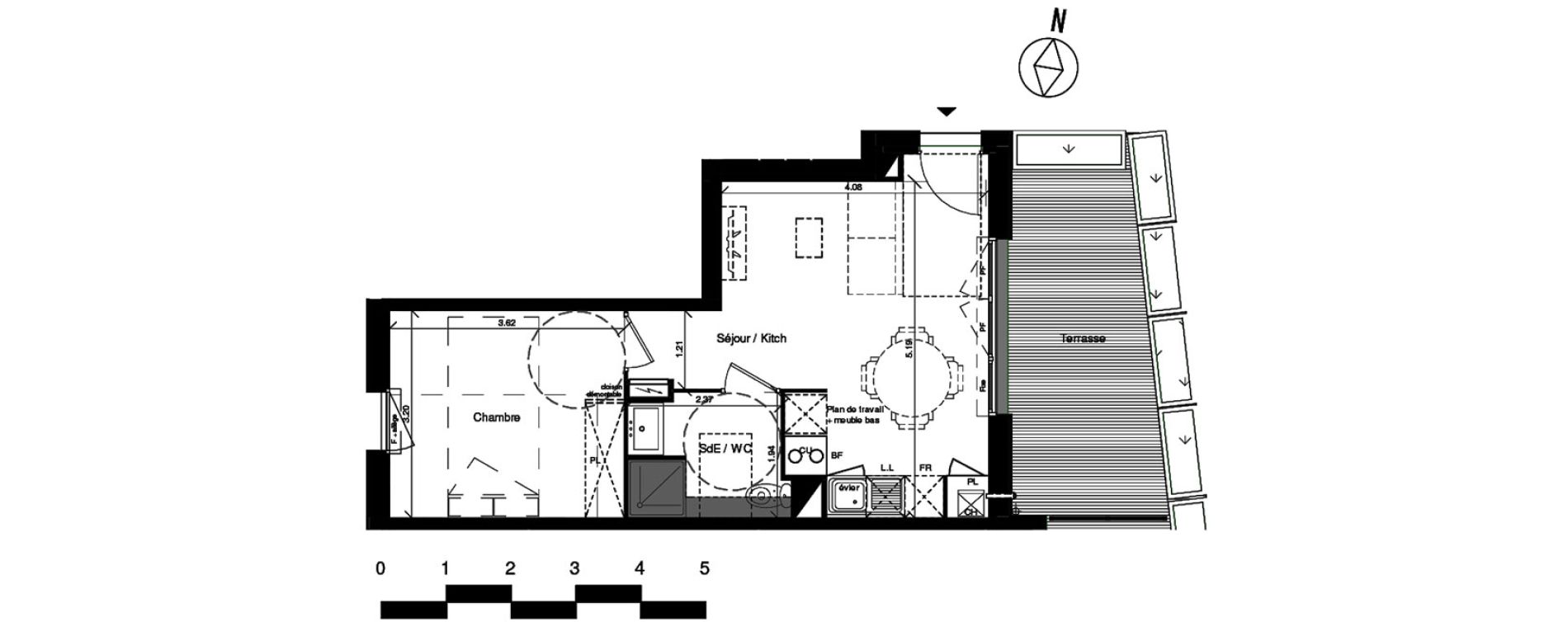 Appartement T2 de 37,20 m2 &agrave; Toulouse Croix benite