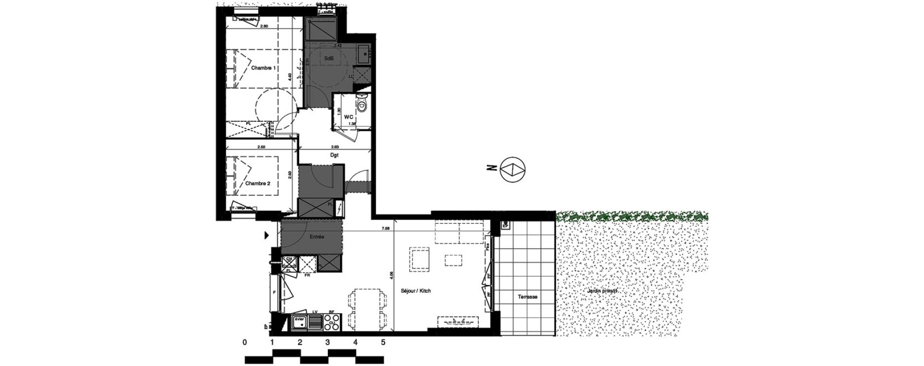 Appartement T3 de 65,40 m2 &agrave; Toulouse Croix benite