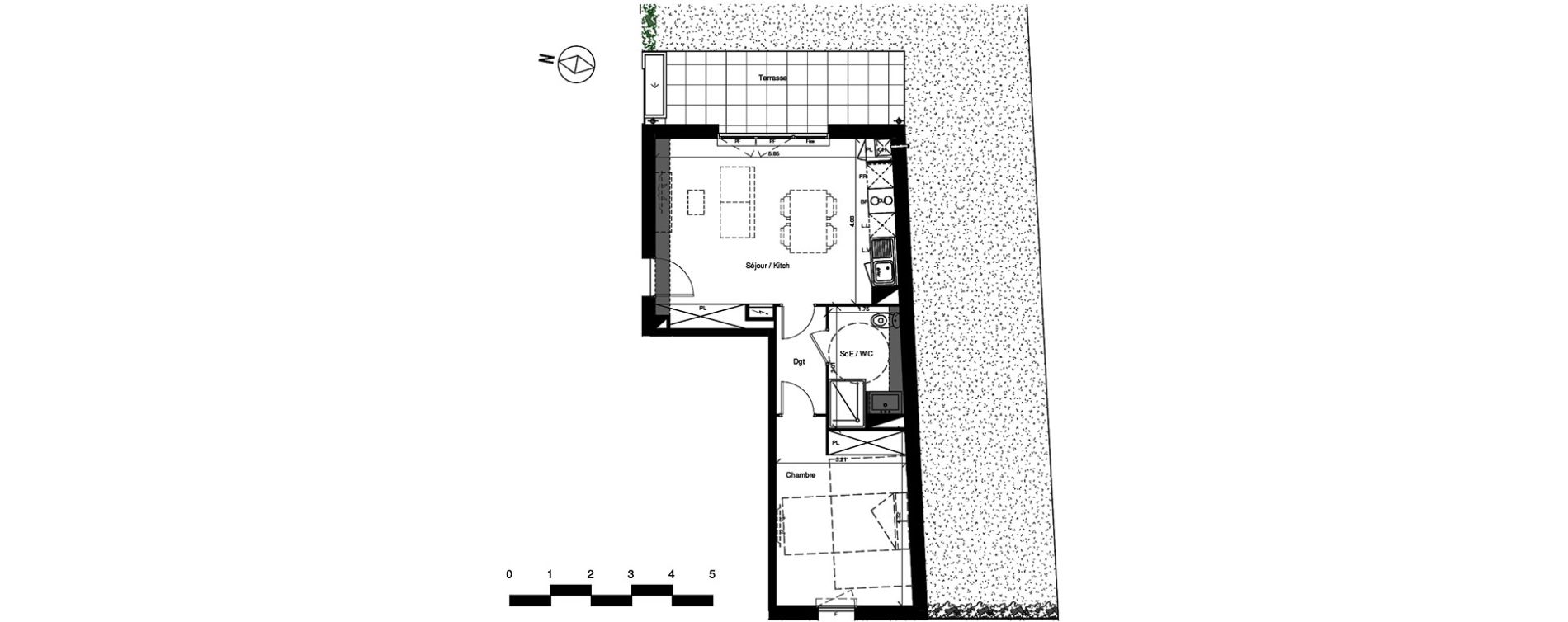 Appartement T2 de 48,20 m2 &agrave; Toulouse Croix benite