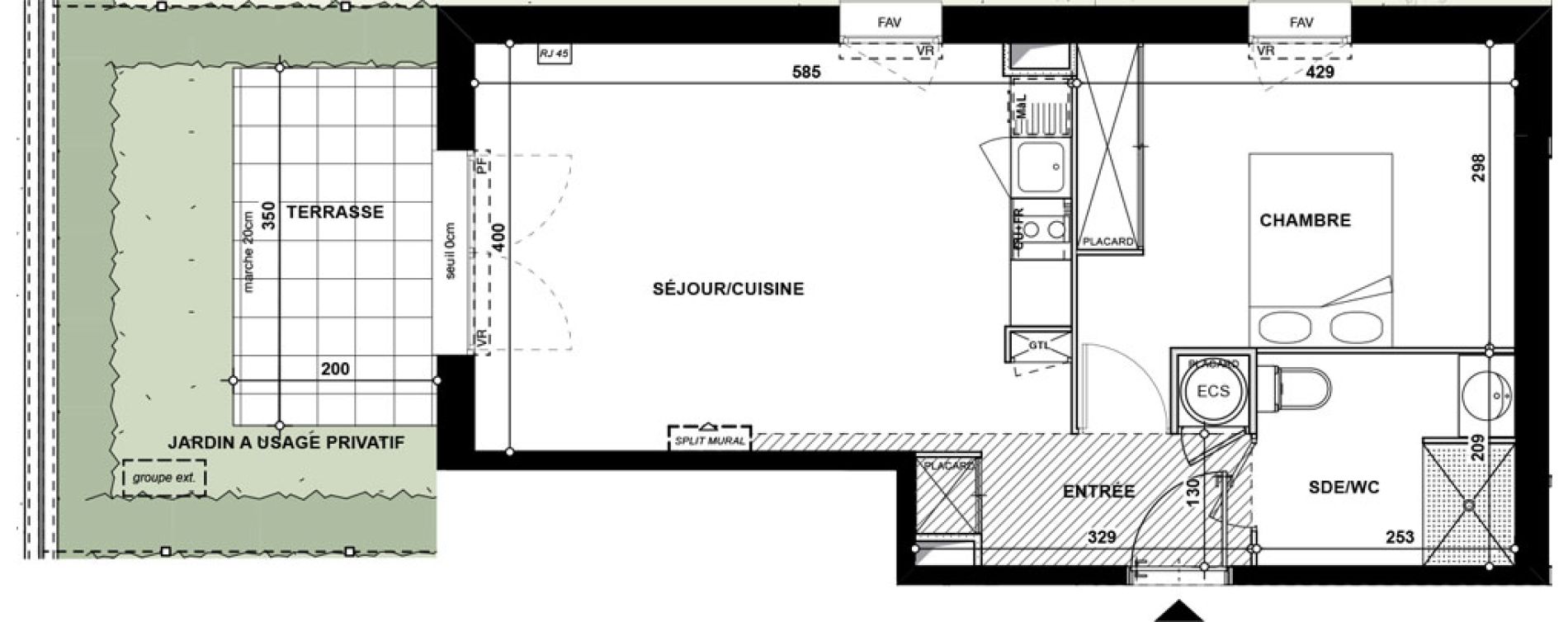 Appartement T2 de 46,00 m2 &agrave; Toulouse Argoulets