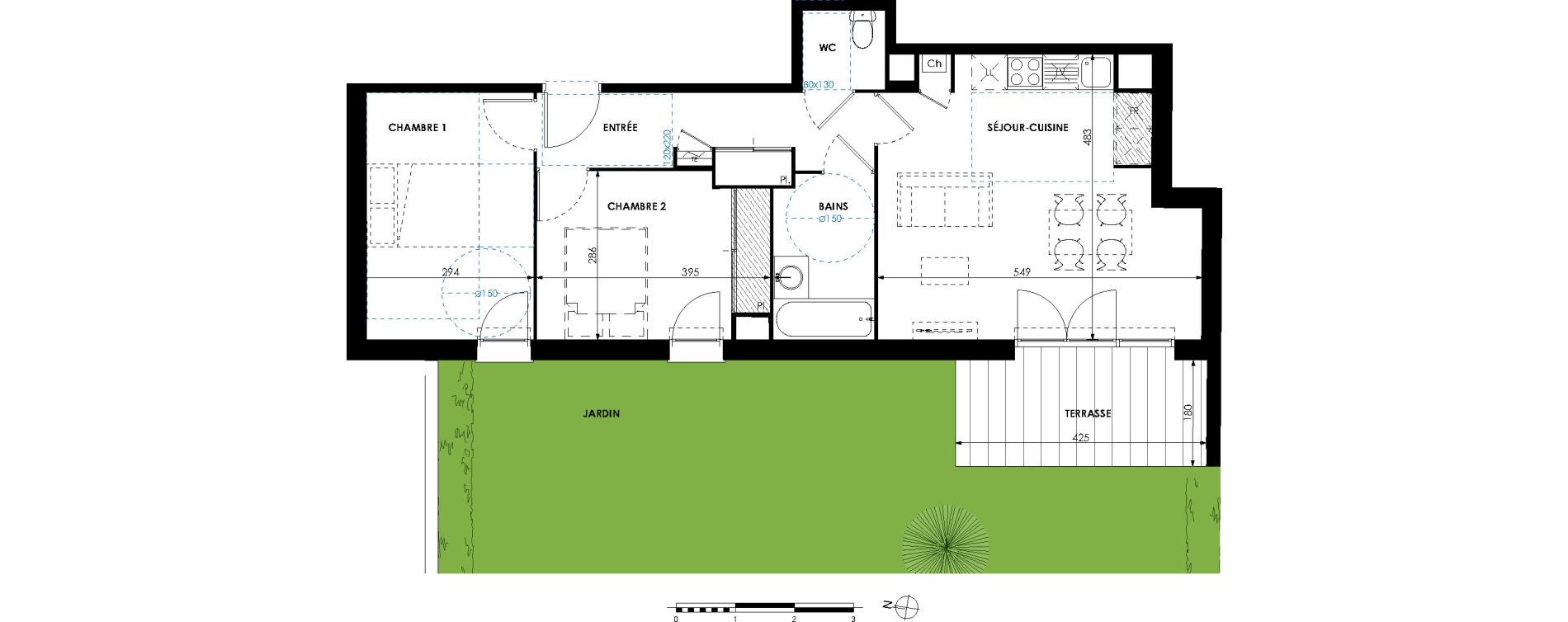 Appartement T3 de 59,91 m2 &agrave; Toulouse Croix benite