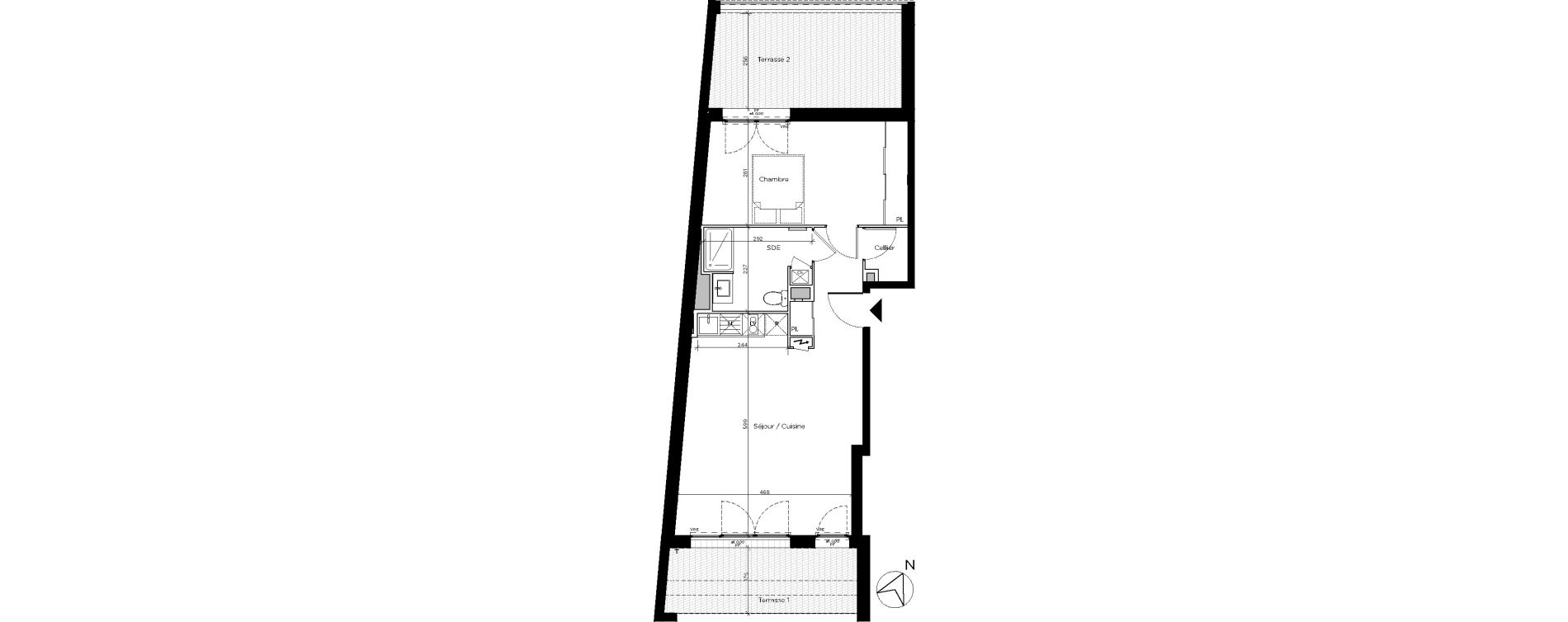 Appartement T2 de 53,80 m2 &agrave; Toulouse Saint-simon