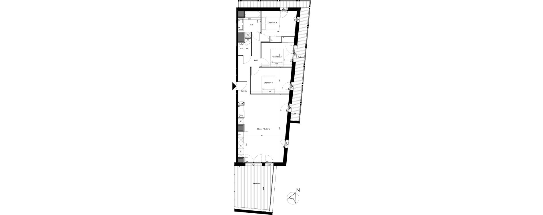 Appartement T4 de 84,40 m2 &agrave; Toulouse Saint-simon