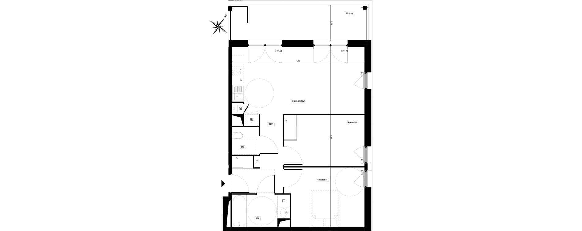 Appartement T3 de 62,50 m2 &agrave; Toulouse Argoulets