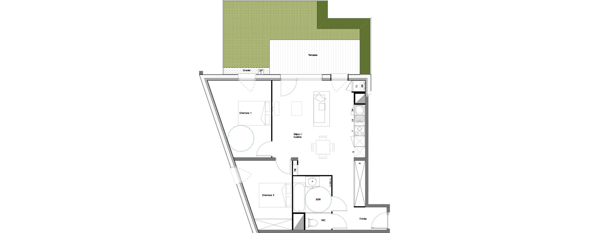 Appartement T3 de 63,55 m2 &agrave; Toulouse Croix daurade