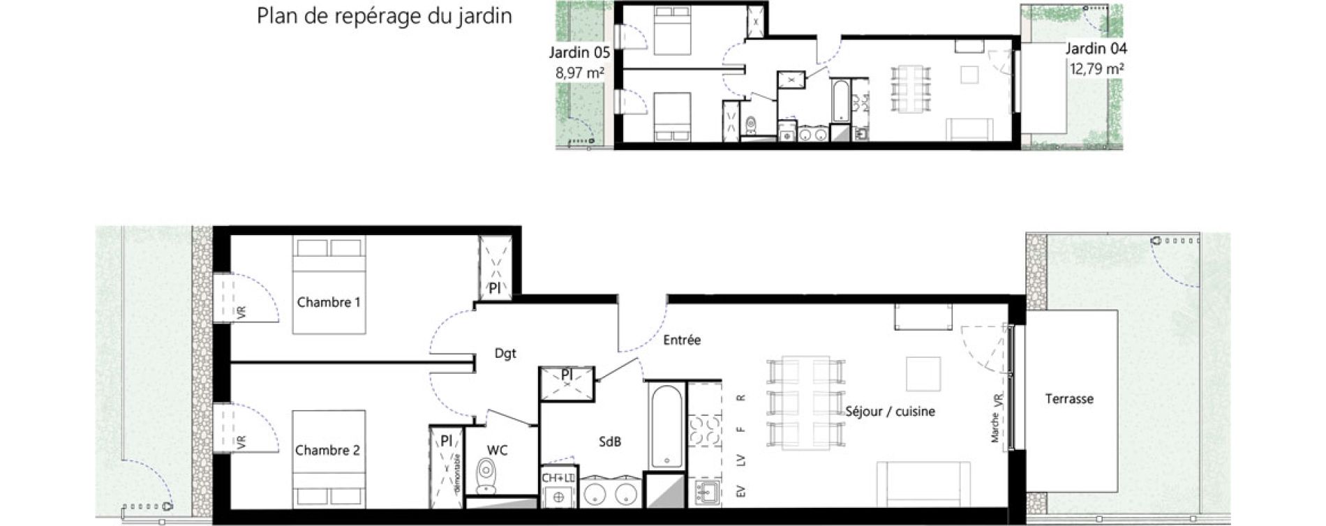 Appartement T3 de 64,07 m2 &agrave; Toulouse Minimes