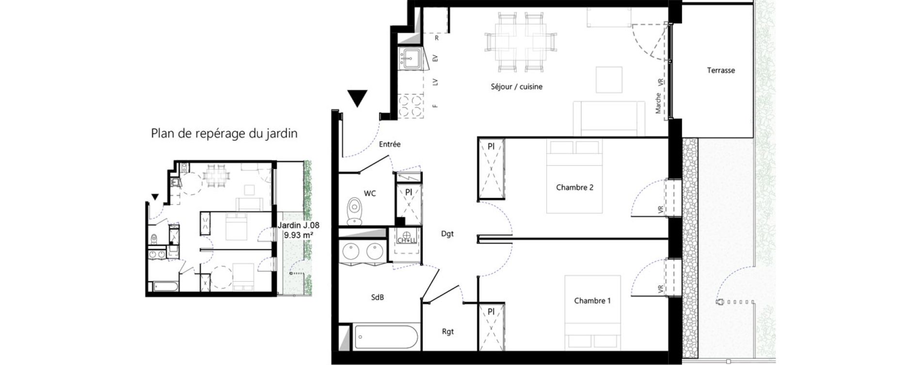 Appartement T3 de 64,51 m2 &agrave; Toulouse Minimes