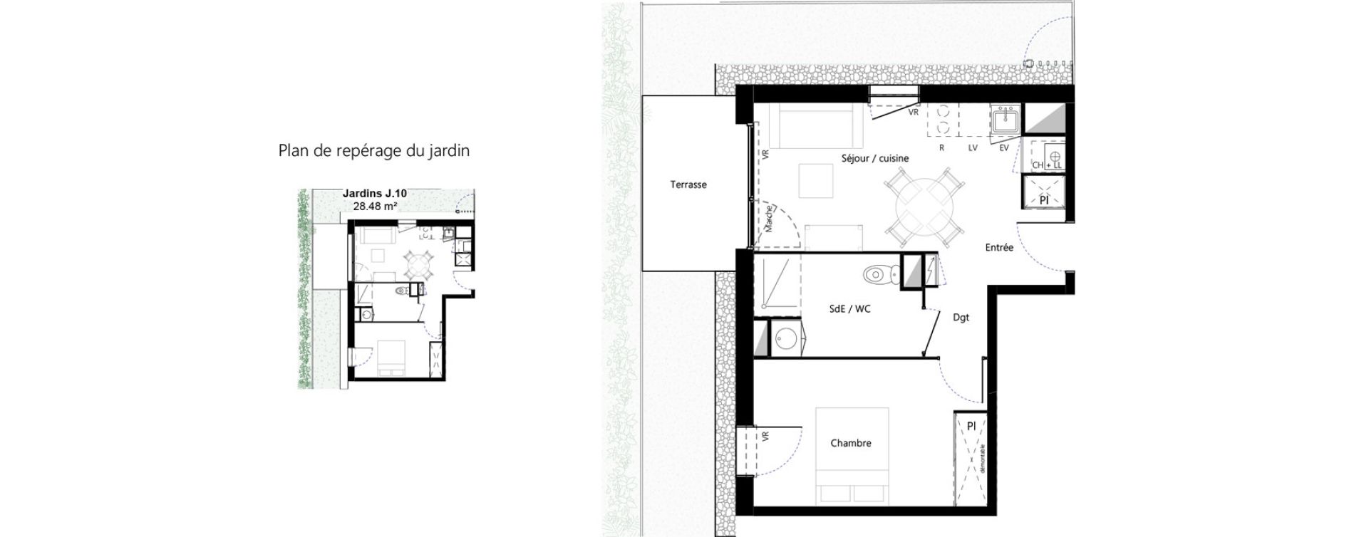 Appartement T2 de 38,32 m2 &agrave; Toulouse Minimes