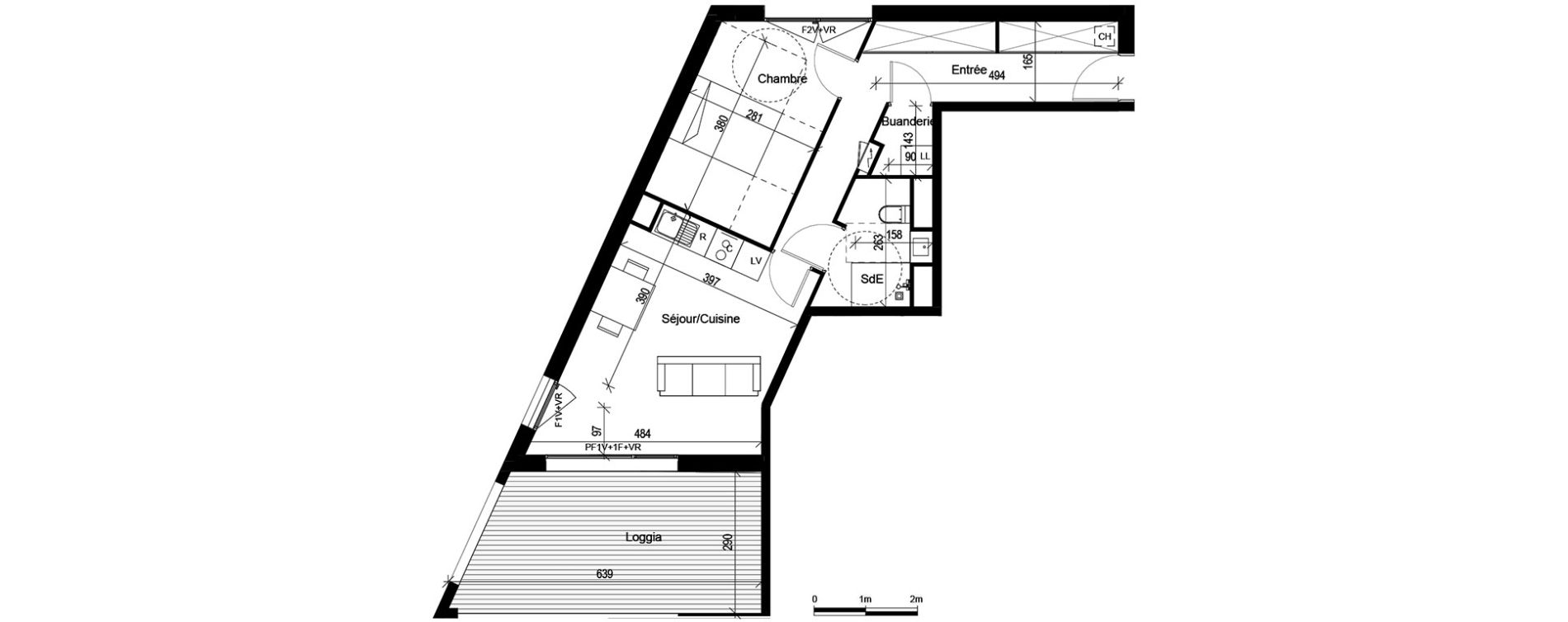 Appartement T2 de 49,99 m2 &agrave; Toulouse Lardenne