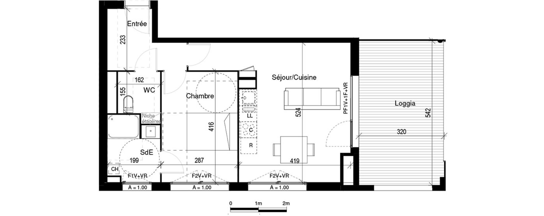 Appartement T2 de 47,60 m2 &agrave; Toulouse Lardenne