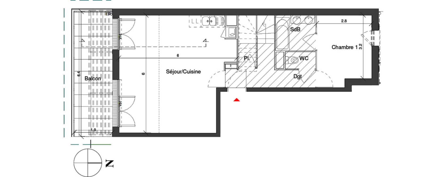 Appartement T4 de 81,15 m2 &agrave; Toulouse Cote pavee