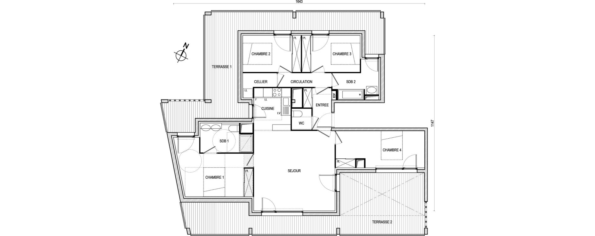 Appartement T5 de 104,90 m2 &agrave; Toulouse Saint-martin-du-touch