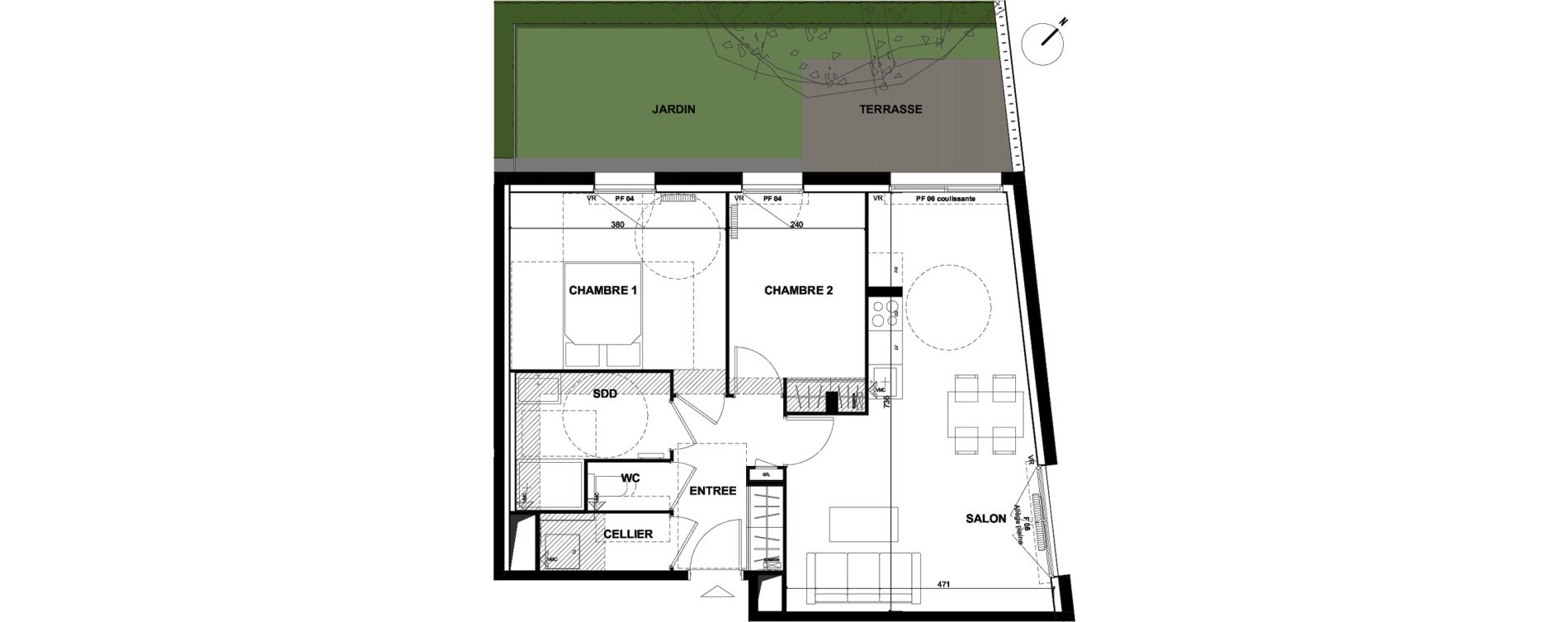 Appartement T3 de 61,30 m2 &agrave; Toulouse Guillaumet