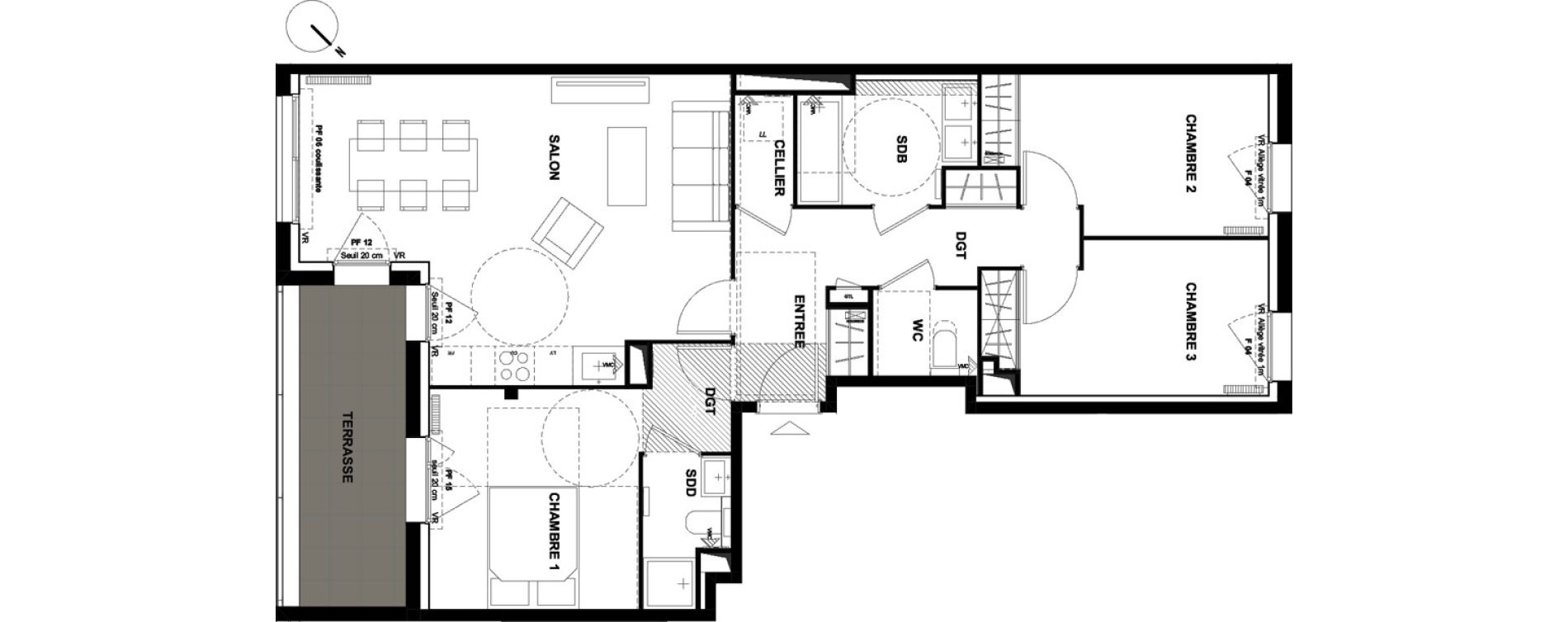 Appartement T4 de 80,80 m2 &agrave; Toulouse Guillaumet