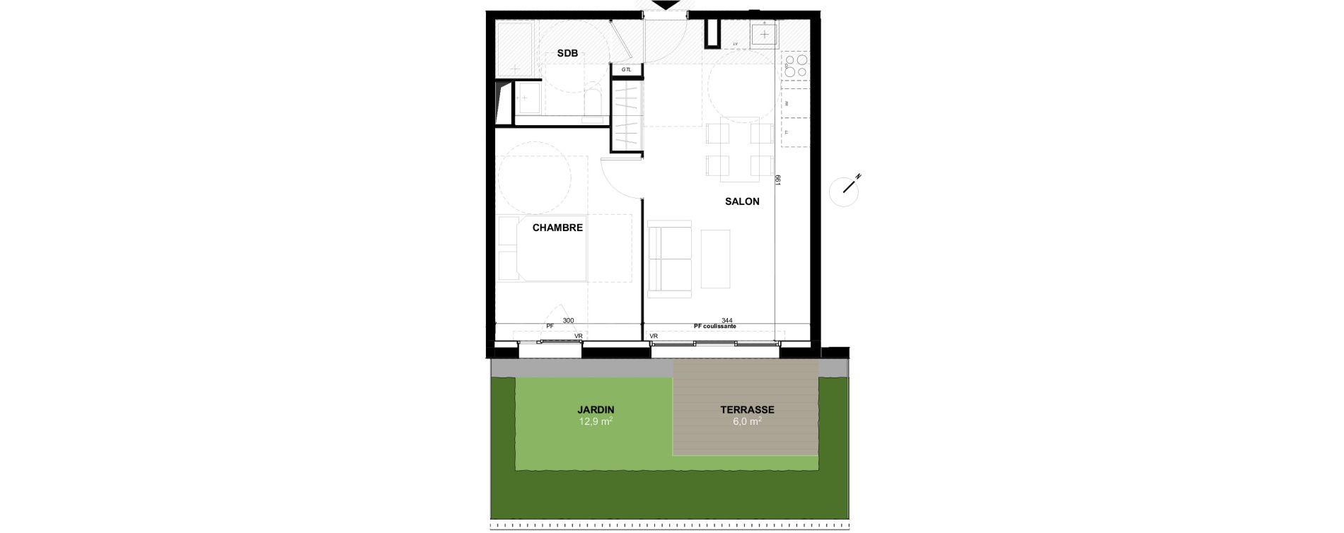 Appartement T2 de 41,30 m2 &agrave; Toulouse Guillaumet