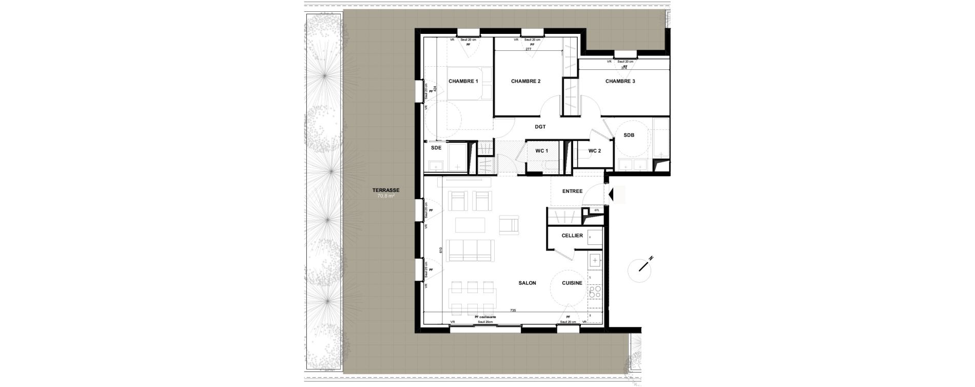Appartement T4 de 93,20 m2 &agrave; Toulouse Guillaumet